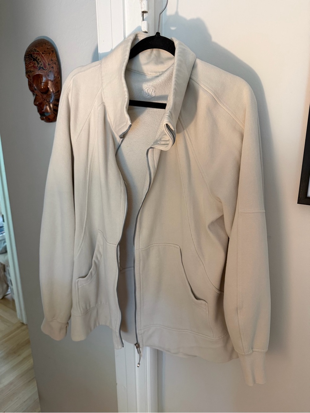 Lululemon Cream Full-Zip Scuba Jacket